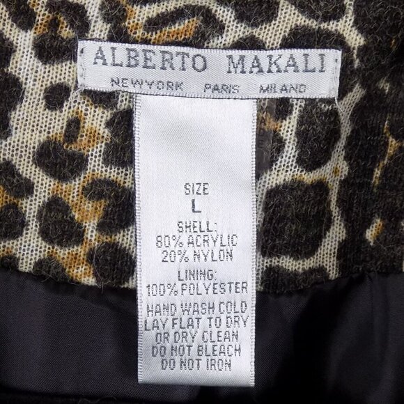 Alberto Makali Cardigan Leopard Print Open Front Blazer Size Large - Picture 3 of 3